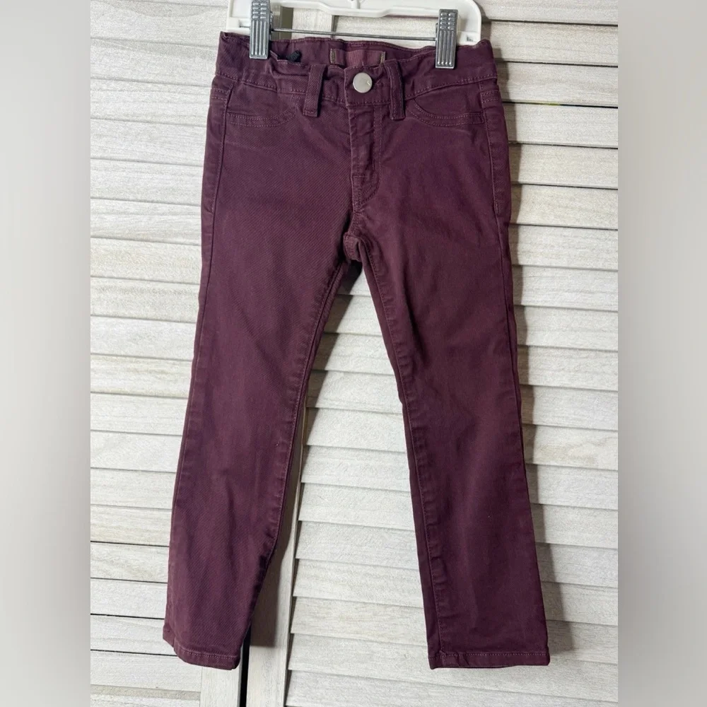 J Brand Baby J Burgundy Skinny Jeans Girls 4T Designer Stretch Denim Trendy